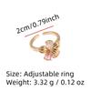 1 Piece Fashion Zircon Flowers Opening Adjustable Rings for Women  Couple Ring Jewelry Party Accessories