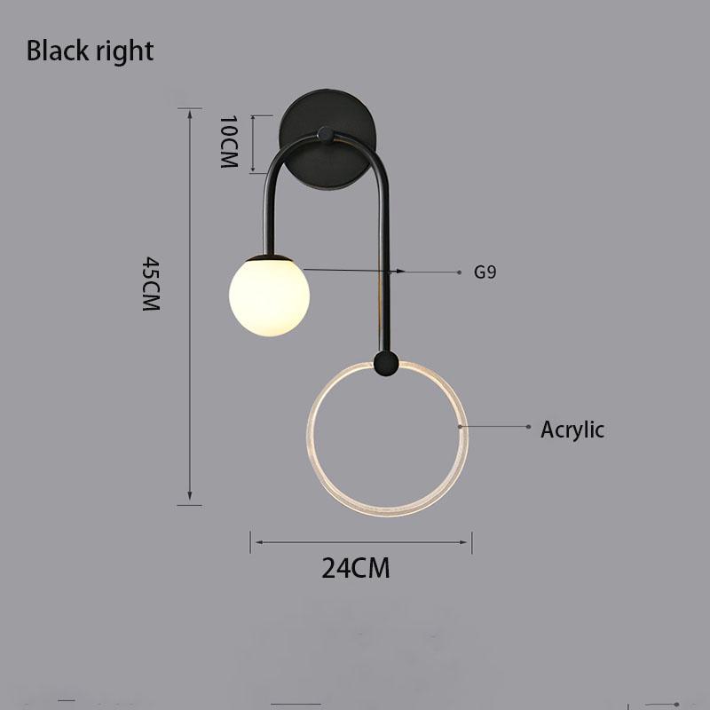 

Современные роскошные светодиодные настенные светильники с золотым черным акриловым абажуром для гостиной, спальни, кухни, коридора, светильники в скандинавском стиле, декоративные 3 color light