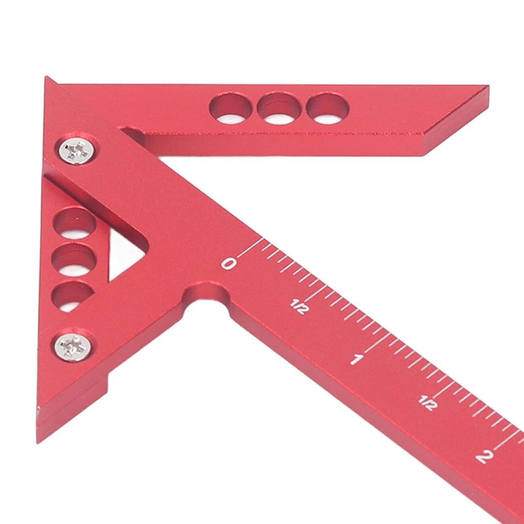 Garosa Center Finder, 45/90 Degree Angle Line Gauge Carpenter Ruler Aluminum Alloy Inch Woodworking Center Scriber Wood Measuring Scribe Tool