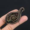 Ammonite Fossil 999 Copper Wire Wrapped  Pendant, Handmade Gemstone Jewelry Pendant For Memorial Day