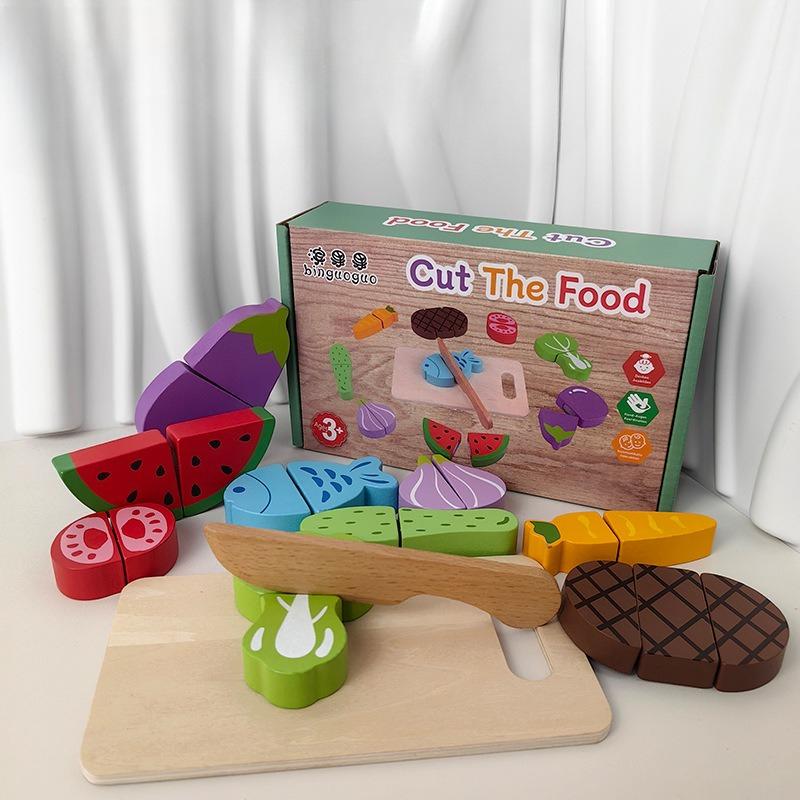 

Children s Vegetables and Fruits Cutting Le Wooden Magnetic Simulation Play House Game Cutting Look Puzzle Set Toys