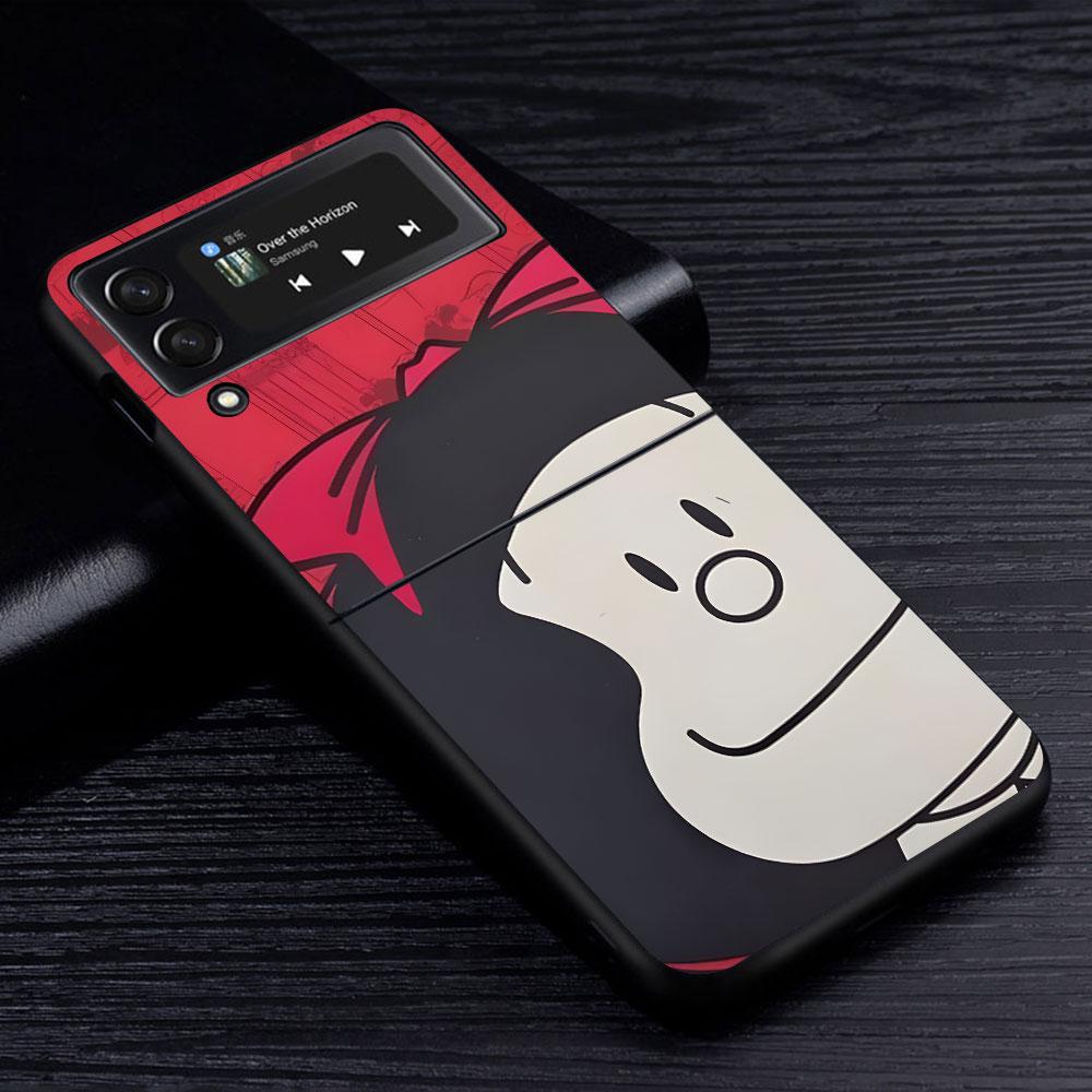 Cartoon Cute Mafalda Case for Samsung Galaxy Z Flip4 Flip3 5G PC Hard Cell Phone Shell Z Flip 4 3 Black Zflip4 Zflip3 Cover