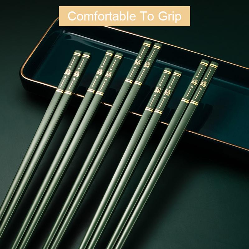 Zestaw 5 par czerwonych pałeczek z włókna szklanego wielokrotnego użytku antypoślizgowe pałeczki do jedzenia i gotowania w stylu chińskim 9,5 cala