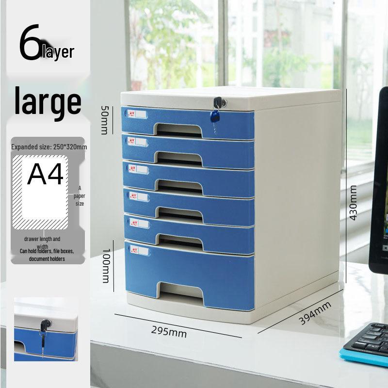 Abschließbarer mehrschichtiger A4-Desktop-Aktenschrank und Aufbewahrungsbox