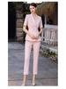 Damen Sommer Pink Kurzarm Blazer Set - Professioneller OL-Stil
