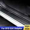 For BYD EA1 Dolphin EV Auto Tailgate Guard Door Sill Pedal Carbon Fibre Texture Accessories Leather Styling Car Sticker Trim