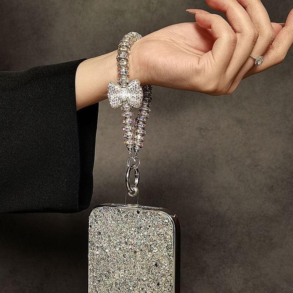 Hanging Rope Pearl Phone Wrist Straps Glitter Cellphone Chain  Phone Accessories