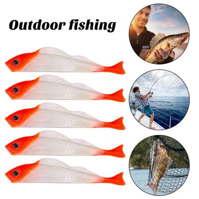 5Pcs Soft Bait 2.7g/7cm 3D Simulated Fish Eyes Soft Worm Fishing Lure Small Mini Natural Swimming Style Bait