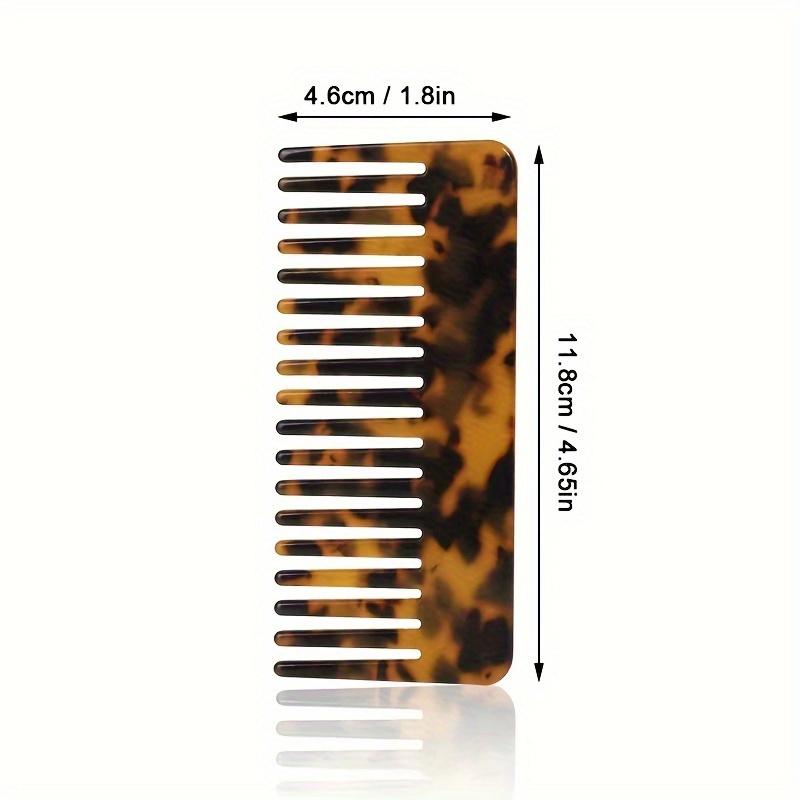 Geometric Acetic Acid Finish Comb, Comfortable Texture, Smooth, Marble Pattern, Plastic Bristle, Acetic Acid Handle, for Normal Hair
