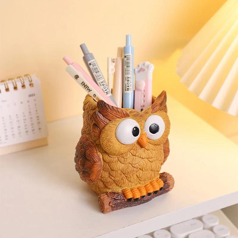Adorable Resin Owl Shaped Succulent Planter for Home Office Decoration Mini Ornament Fairy Garden Owls Statues