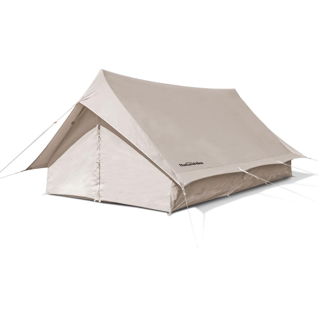Naturehike Official Shop Lodge Tent Frame Tent Polycotton TC Ventilation Easy Setup Double Layer Family Camping Front Room Mesh Cotton Cloth