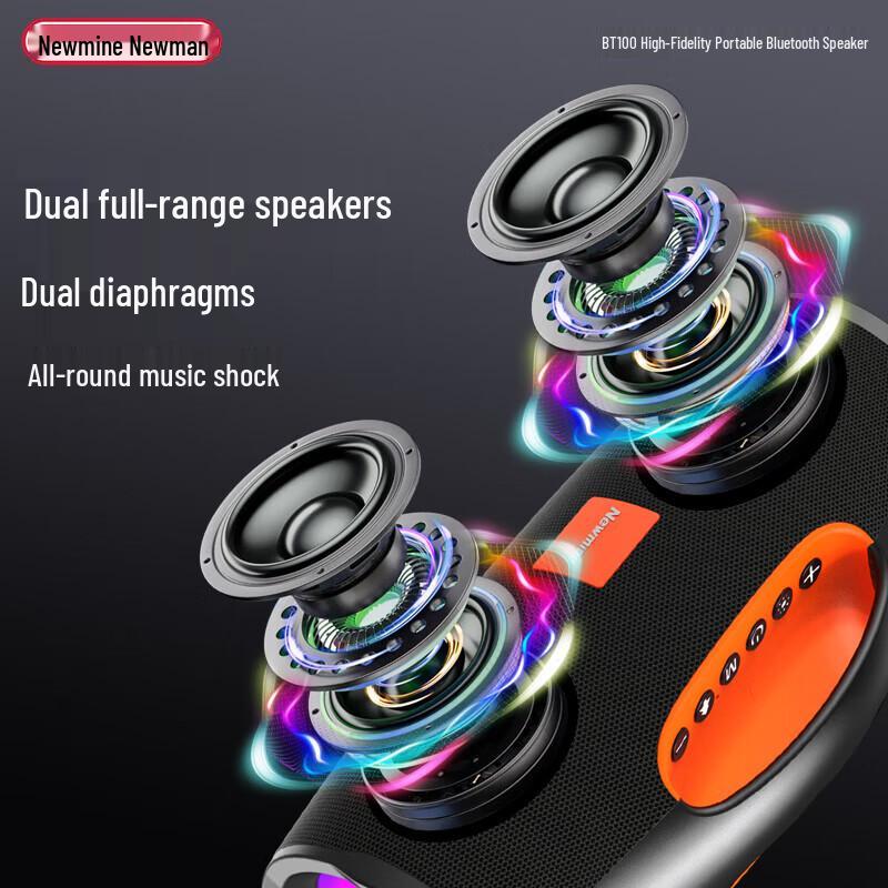 Newmine BT100 Portable Hi-Fi Bluetooth Speaker CN plug (adapter included)