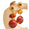 Yhpup Amber Resin Acrylic Round Drop Earrings for Women Stainless Steel Autumn Winter Daily Retro Trending Jewelry Rust Proof