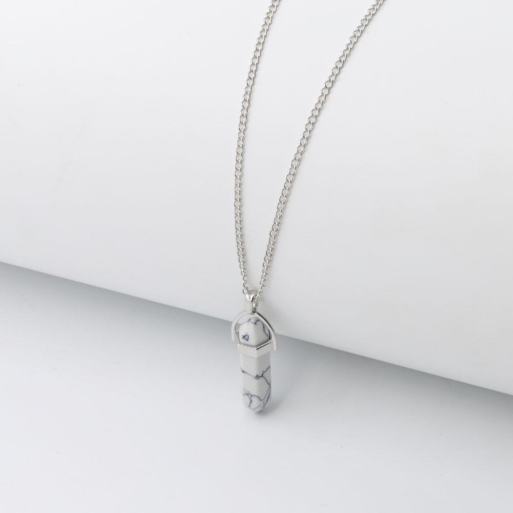 Hexagonal Pyramid Pendant Clavicle Chain Necklace