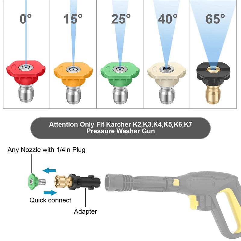 Speziell verwendet als Zubehör für Kärcher Hochdruckwasserpistole K2K7 Schnelladapter Autowaschdüse Fünffarbiger Schaumtopf