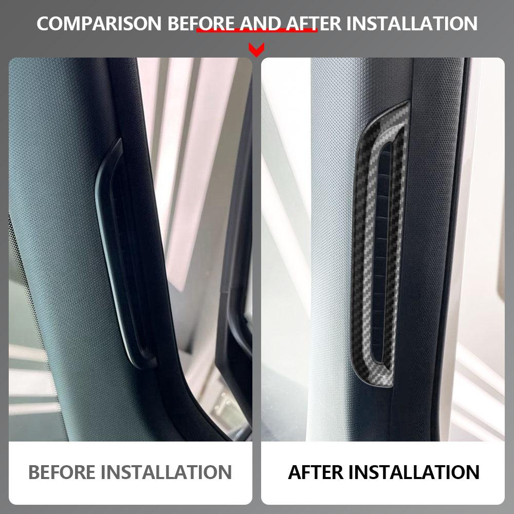 HVD1 Car Front Pillar AC Outlet Cover for MG 4 MG4 EV ELECTRIC 2022 2023 2024 2Pcs Air Vent Cover Sticker Trim Interior Accessories