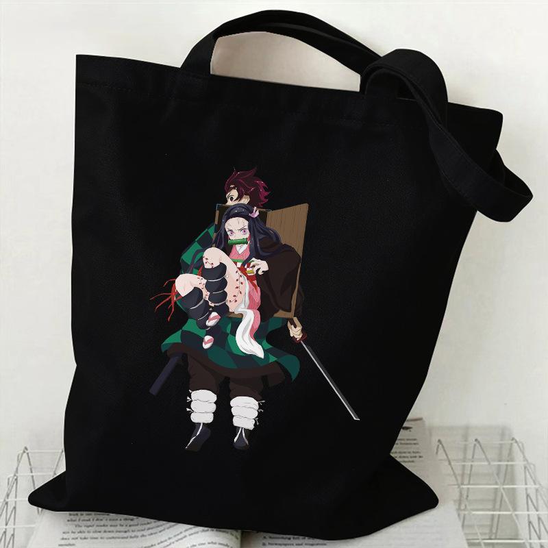Japan cartoon comics Demon Slayer printed canvas bag Tote Bag Shopping Bag