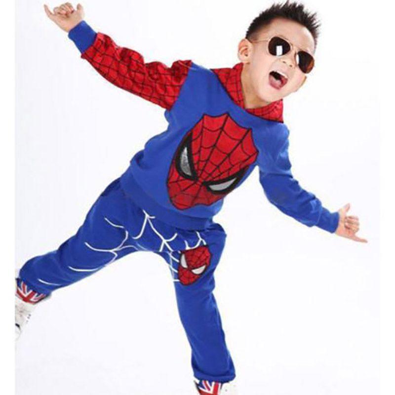 Marvelous Comfort With 2pcs Kids Boy Long Sleeve Spiderman Hoodie Trousers Tracksuit Set