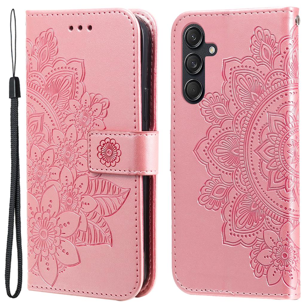 For Samsung Galaxy M55 5G/C55 5G/F55 5G Case Floral Pattern PU Leather Wallet Stand Phone Cover