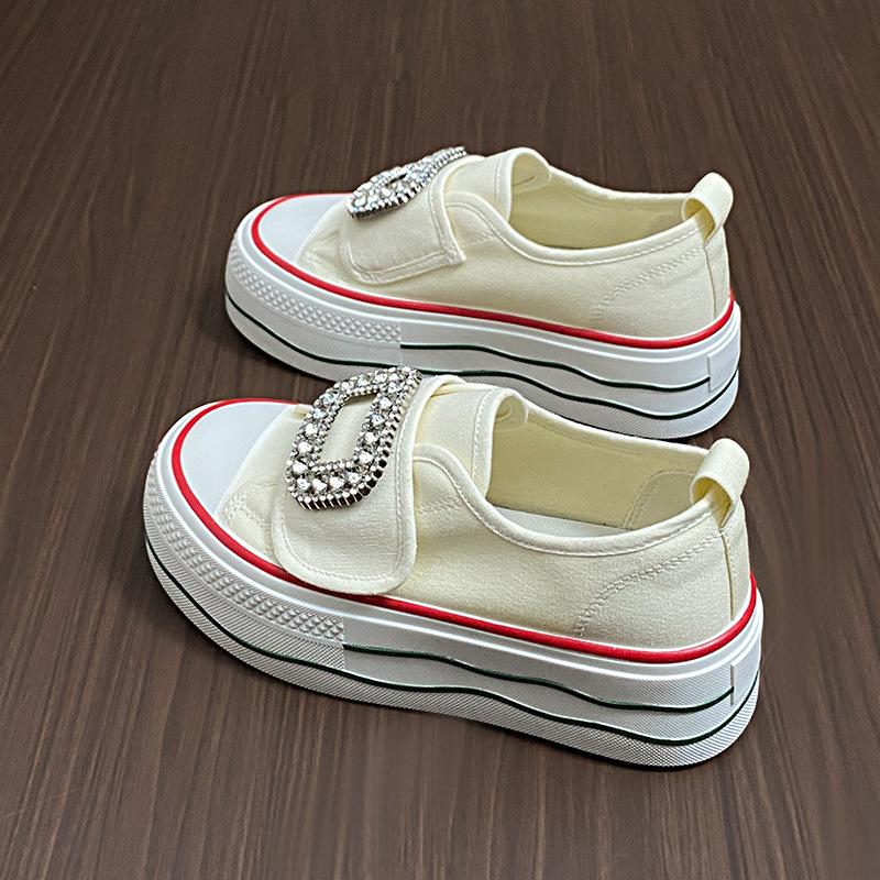 

Internet celebrities with the same Velcro canvas shoes women s shoes 2025 summer new thick-soled low-top versatile explosive casual board shoes 40