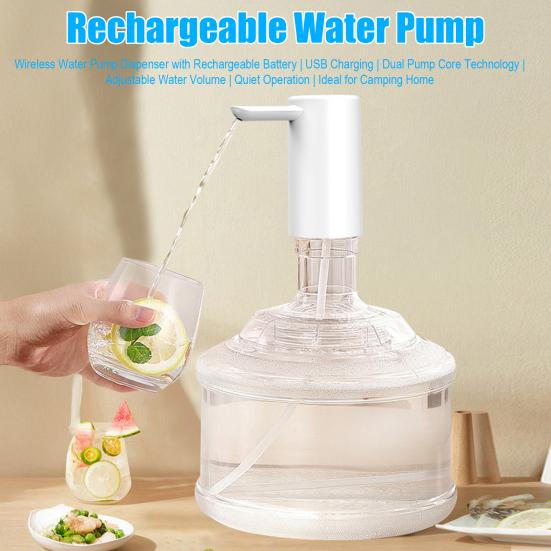 Water Pump Dispenser with Rechargeable Battery USB Charging Dual Pump Core Technology
