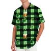 Men's loose and casual flag-print T-shirt, short sleeve shirt