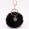 Snowflake Fur Ball Key Chain Bag Charm Plush Ball Keyring Fashion Pompom Pendant  Women Girls