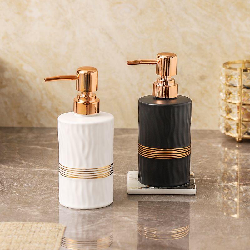 Exquisite Ceramic Lotion Bottle Soap Dish Mouthwash Cup Bathroom Set Household Large Capacity Shampoo Water Bottle Mouthwash Cup