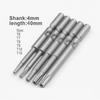 Torx Screwdriver Bit Set 4mm Shank Magnetic Electric Screwdrive DC Powered Hand Tools(T6)