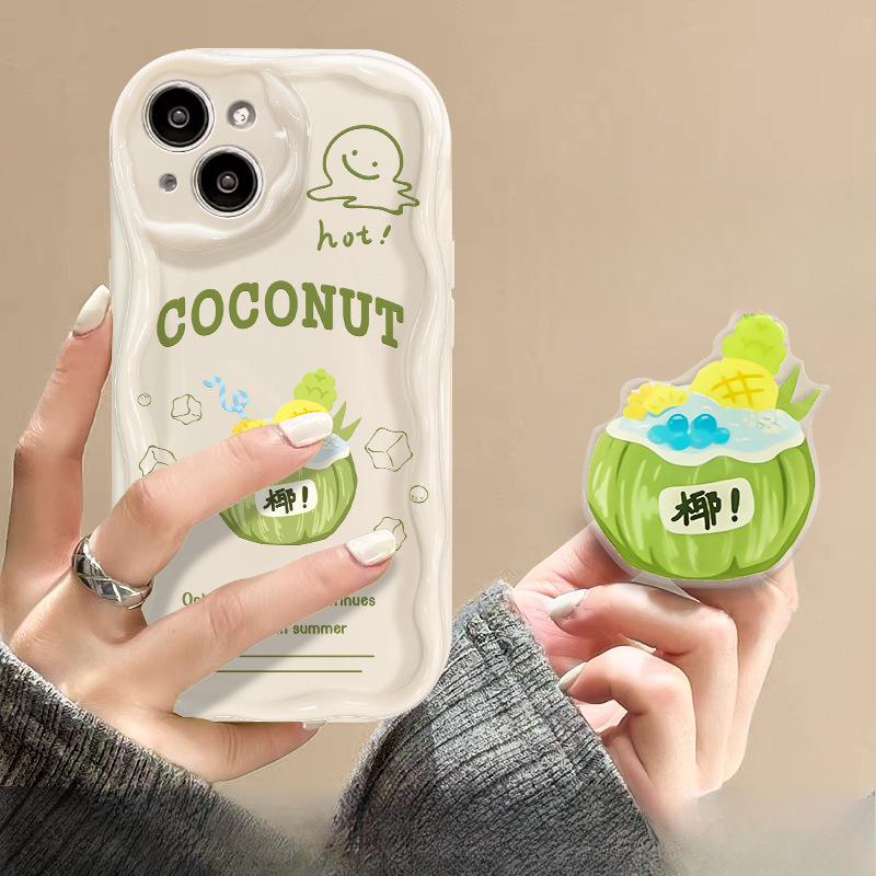 Coconut Bracket Suitable for Opporeno10 Mobile Phone Case A97/93 Couple Silicone R17 Soft Shell Reno9/8 Full Package