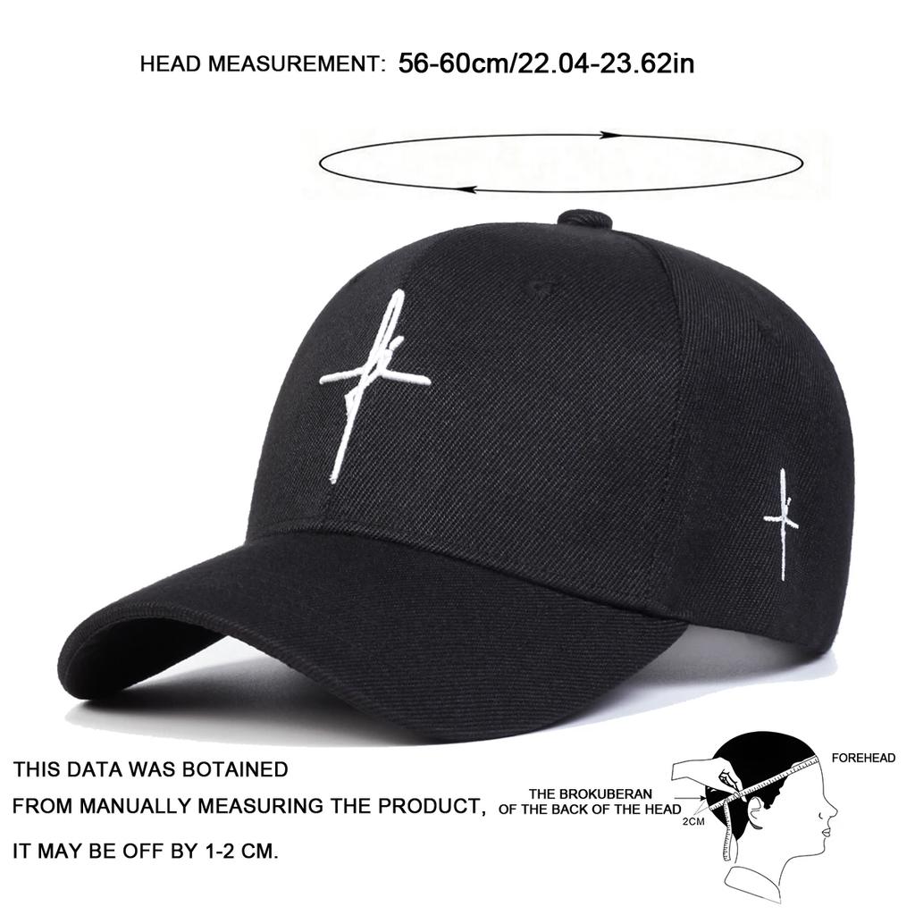 Unisex Personality Cross Embroidery Baseball Caps Spring Autumn Outdoor Adjustable Casual Hats Sunscreen Hat