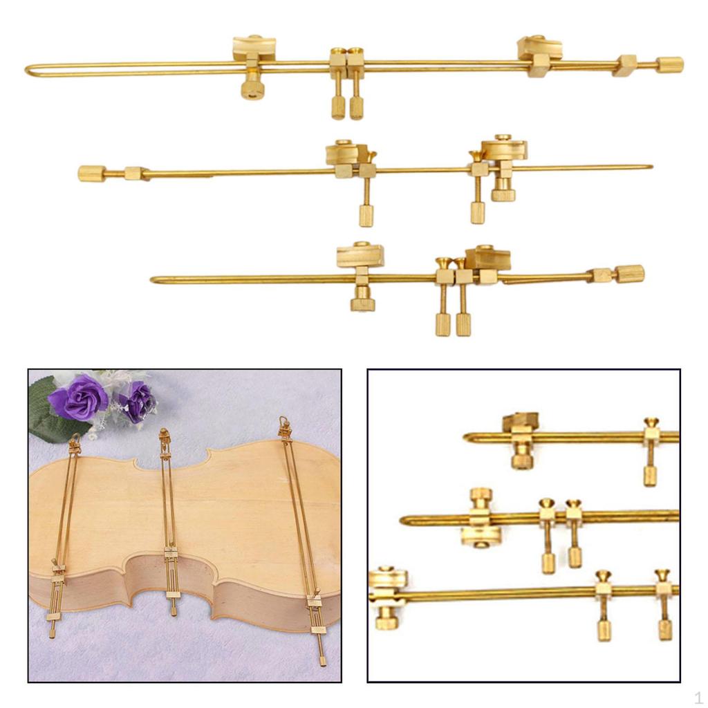 3 Pieces Brass Violin Body Clamp Viola Cello Maintenance Kit Rust Resistant Repair Tools for