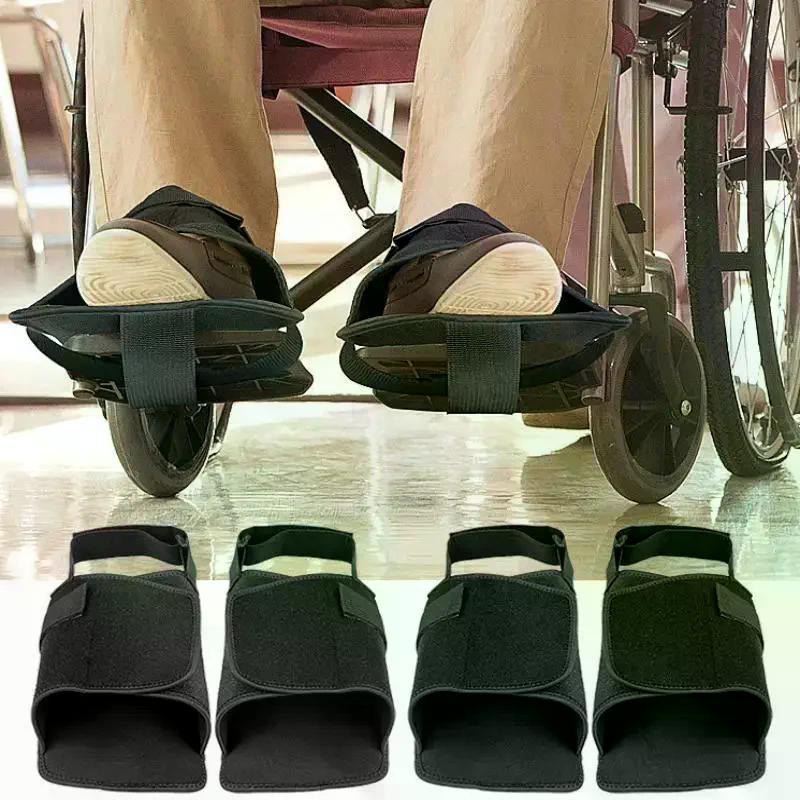 1/2 Pcs Black Wheelchair Shoe Holder Belt Black Fixed Strap For Elderly Feet Support Care Supplies Shoe Rest Wheelchairs