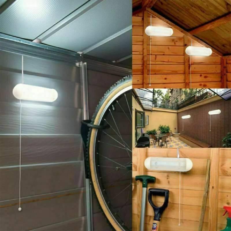 Solar Shed Powered Lights Led Light Rechargeable Garage Indoor Outdoor Garden