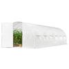 Garden tunnel greenhouse 24m², garden tunnel greenhouse with doors and 12 windows with insect screens, 295x798x199cm, white