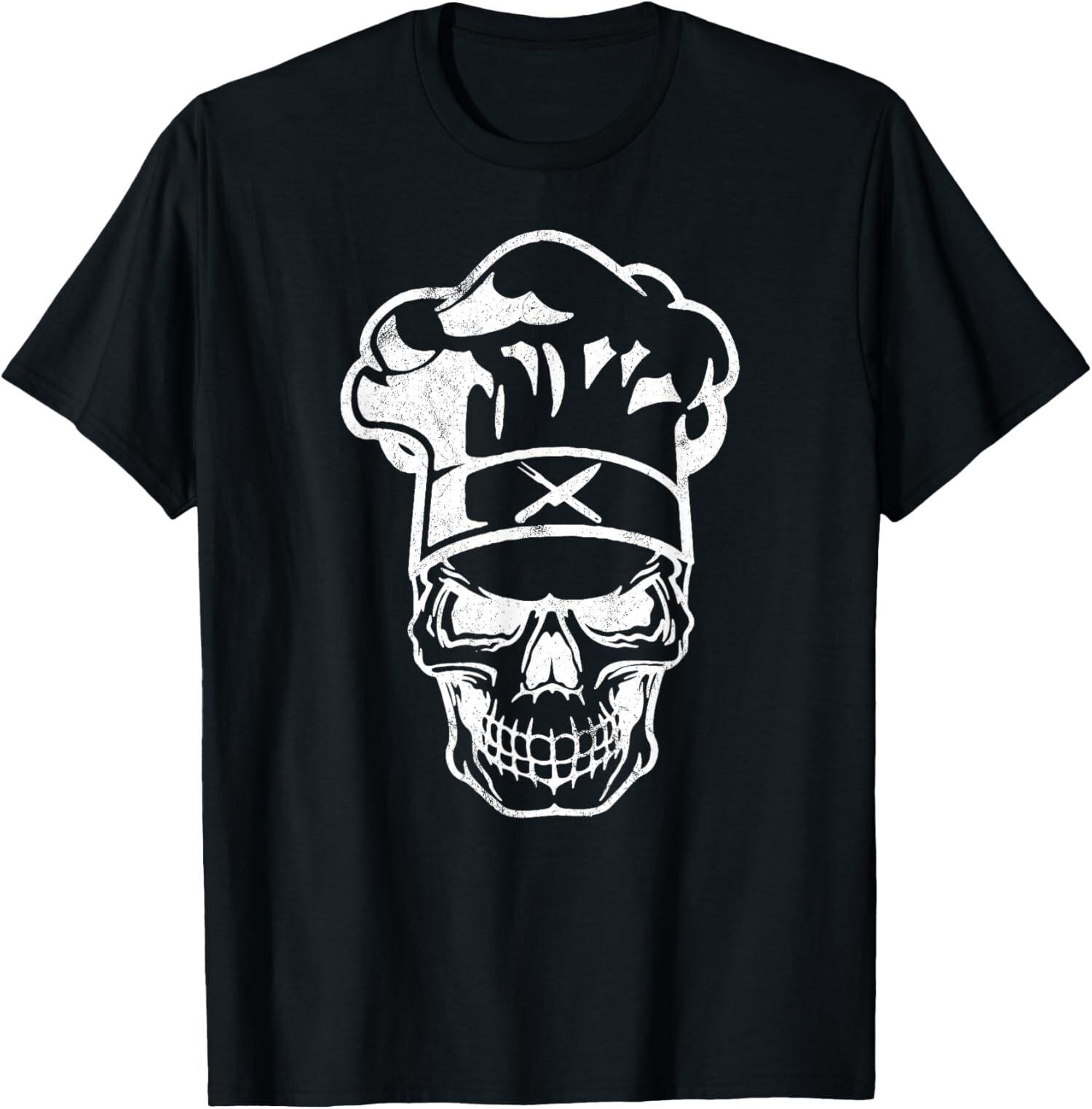 NEW LIMITED Chef Skull Chef s Hat Kitchen Knives Cooking Chef T-Shirt S