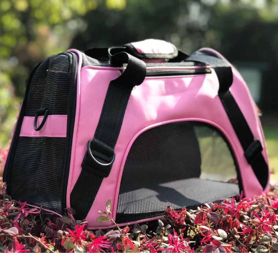 

Cat & Pet Bag Set: Breathable Foldable Carrier, Tree, and Space Capsule for Small Dogs & Cats. Small розовый