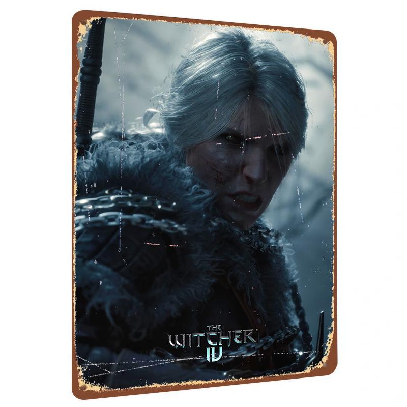 

The Witcher Custom Metal Wall Art Yennefer Portrait Decorative Iron Painting for Game Room 20x30cm（7.8x11.8inch）