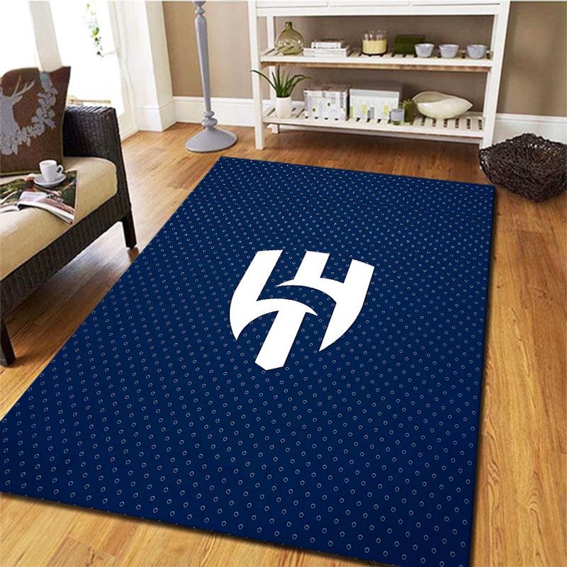 Tappeto Al-Hilal Saudi FC per Soggiorno Camera da Letto Casa Decorazione Divano, Tappetino Antiscivolo per Giochi Bambini