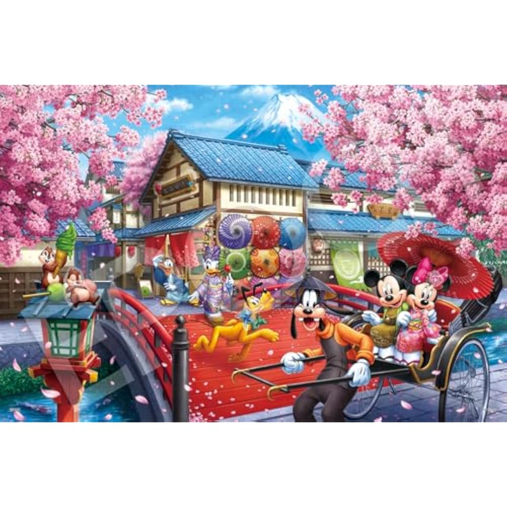 Epoch 1000 Piece Jigsaw Puzzle Disney Puzzle Decoration Collage Micky & Friends -Sakura Journey- ...