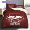 Ensemble de couette à motif RB Leipzig avec nom personnalisé Décoration de maison Cadeau (1 * housse de couette + 2 * taie d'oreiller sans garnissage).xwn
