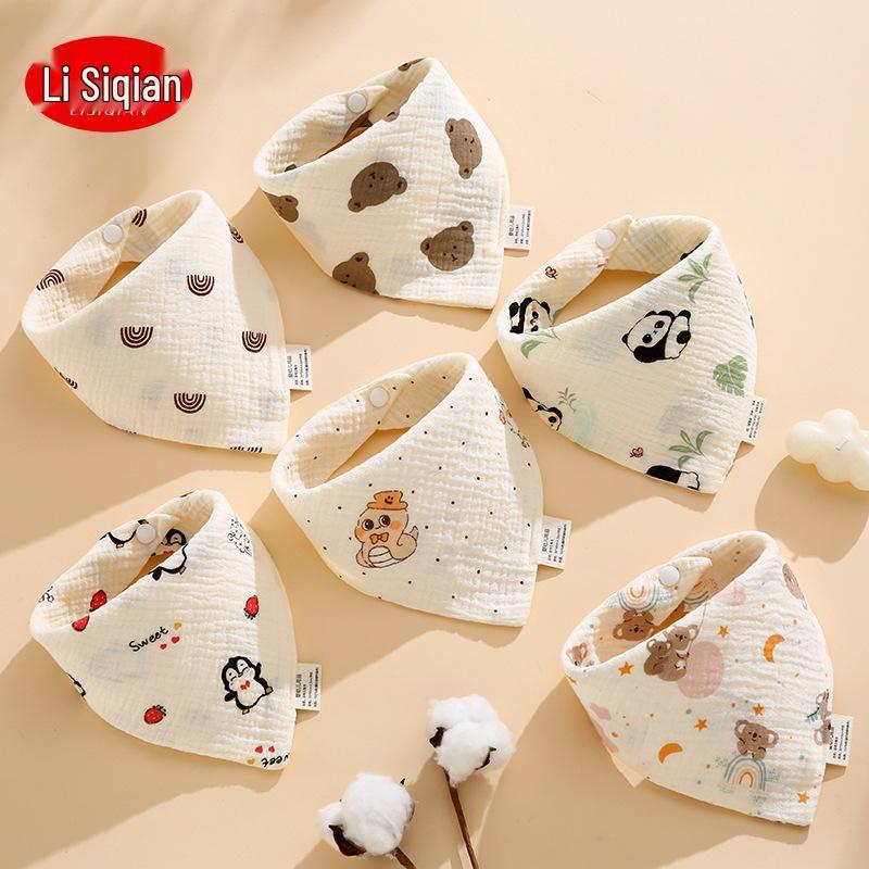 Organic Cotton Crepe Baby Drool Bib and Triangle Scarf