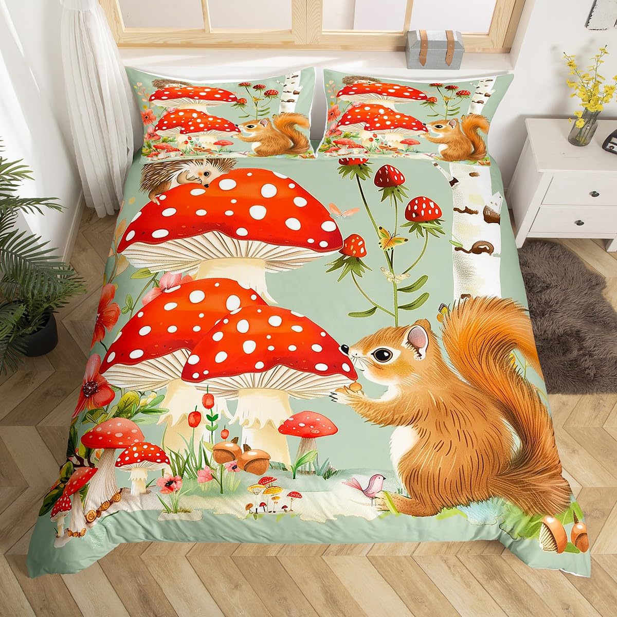 Милый пододеяльник с изображением белки — фото 4