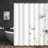 Abstrakter Aquarell-Blumen-Duschvorhang - Eleganter heller Druck, Hotelstil, 72x72 Zoll, 12 Haken, Wand- und Badezimmerdekoration