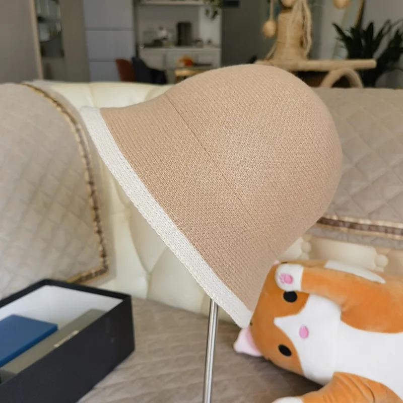 New Winter Hat Ins Wind Japanese Bucket Hats Korean Version Cute Knitted Hats Wool Bucket Hat For Women Mother Mum Gift