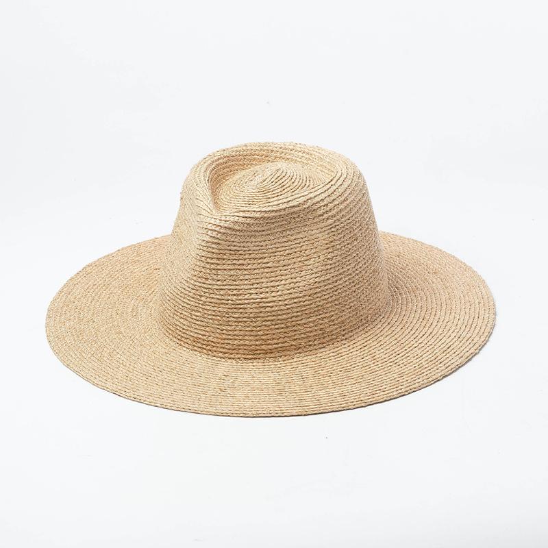European, American spring and summer new hand-woven raffia jazz hat outdoor travel sunscreen sunshade beach raffia hat