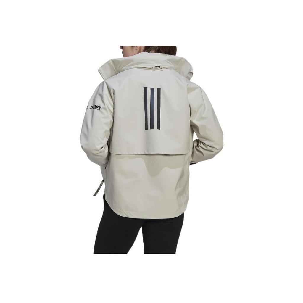 adidas Terrex CW Myshelter RR Printed Zip-Up Hooded Jacket Women Outerwear Grey HG6024