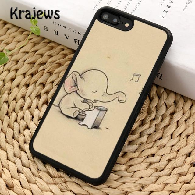 Krajews Animation Animal Elephant Soft Phone Case Cover For iPhone 16 15 SE2020 14 6 7 8 Plus 11 12 13 Pro Max Coque Fundas