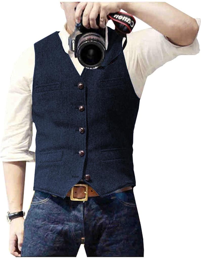 Men's Herringbone Business Casual Vest - British Style Hot Seller