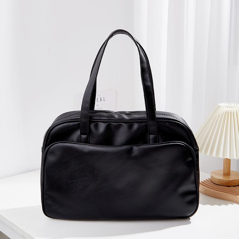 

Большая вместимость большая сумка женская новая трендовая универсальная наплечная сумка ретро сумка-тоут чёрный